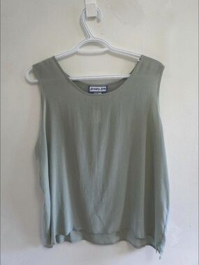 Vintage Simply Silk 100% Silk Tank Top Camisole Sage Green Minimalist Large
